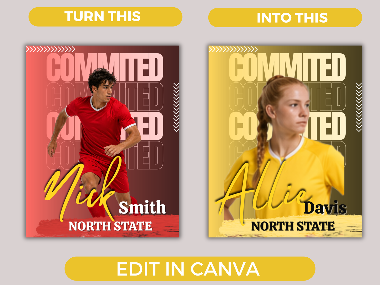 Soccer Committed Poster Template