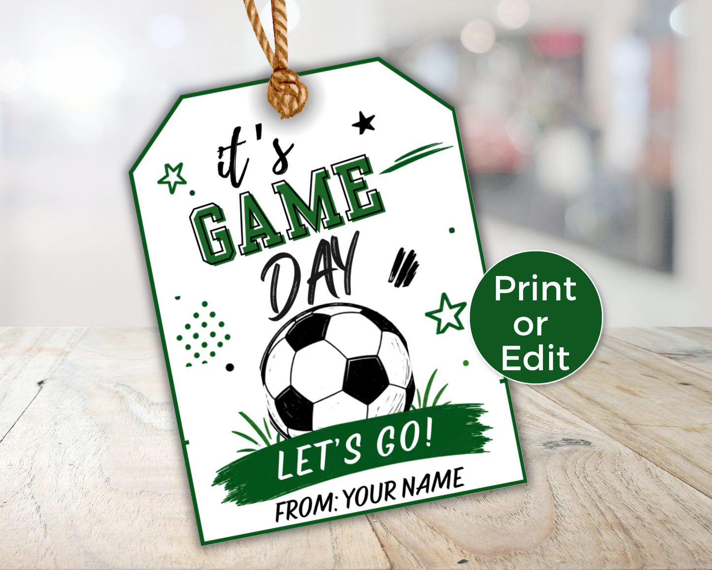 Editable Soccer Team Treat Tags