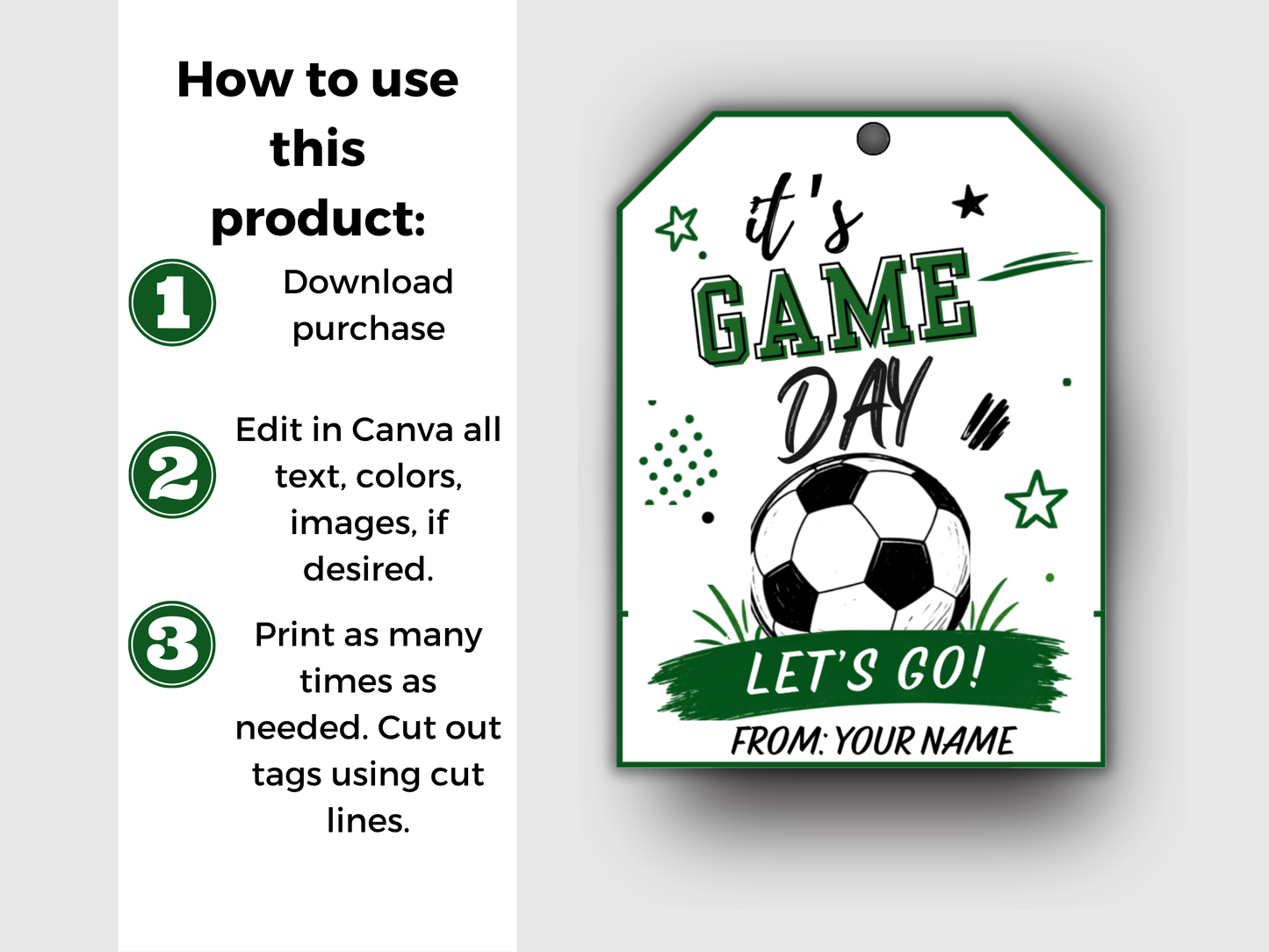 Editable Soccer Team Treat Tags