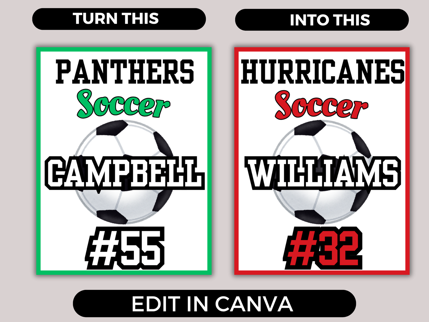 Editable Soccer Locker Sign Template