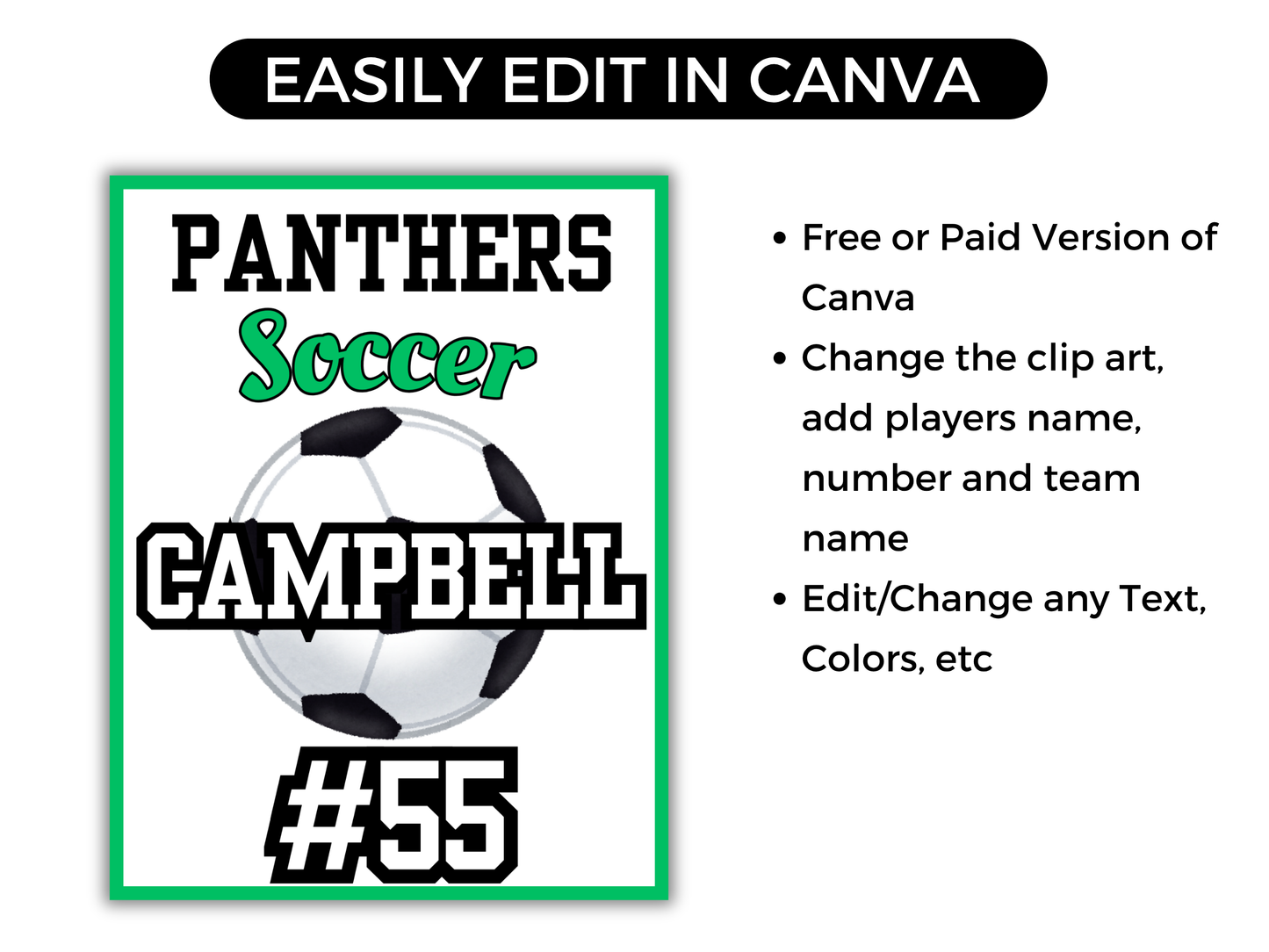 Editable Soccer Locker Sign Template