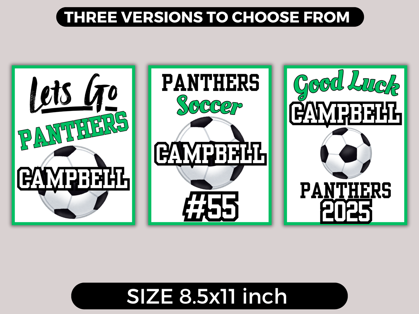 Editable Soccer Locker Sign Template