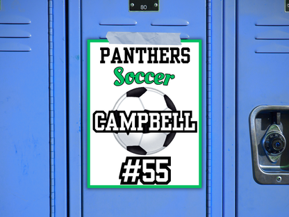 Editable Soccer Locker Sign Template