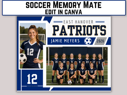 Editable Soccer Memory Mate Template