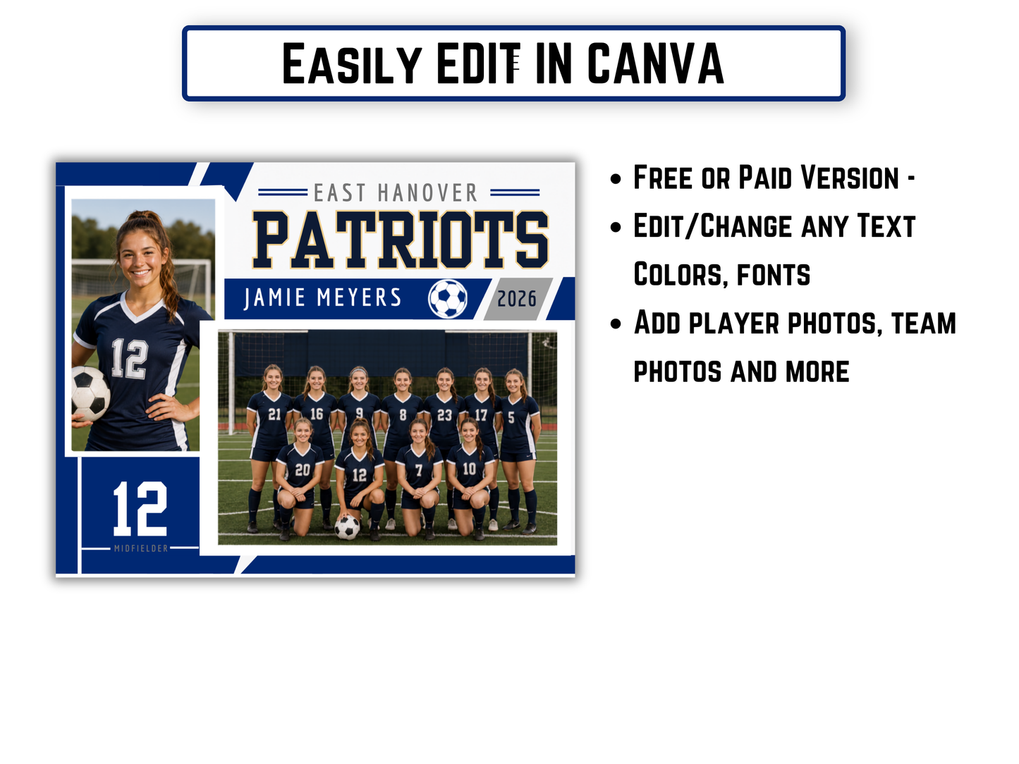 Editable Soccer Memory Mate Template
