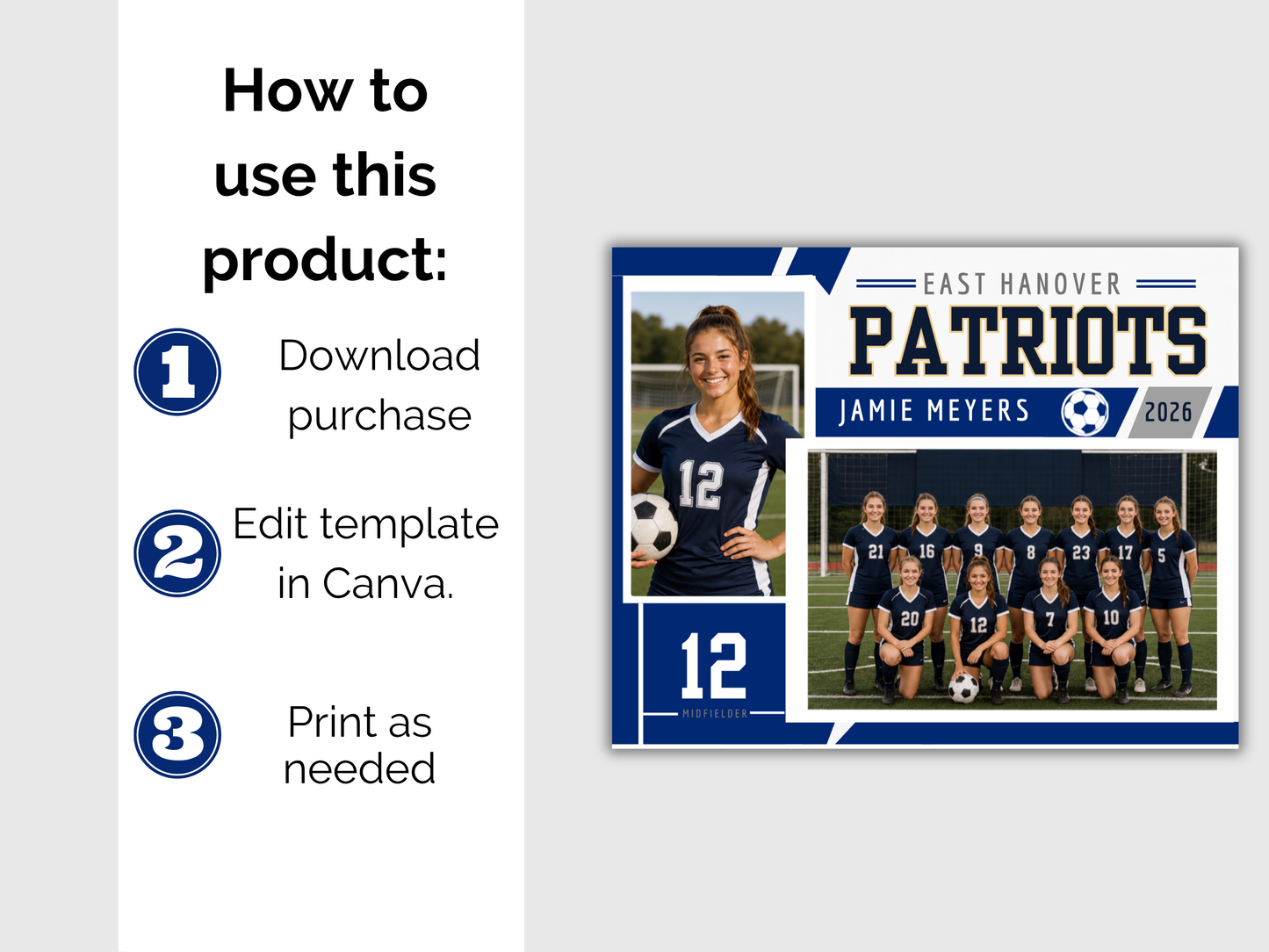 Editable Soccer Memory Mate Template