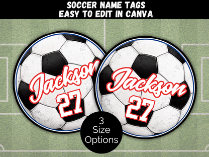 Editable Soccer Name Tags Template