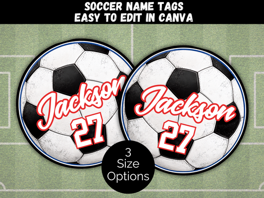 Editable Soccer Name Tags Template