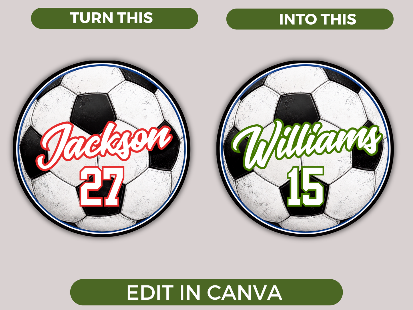 Editable Soccer Name Tags Template