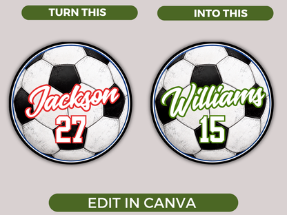 Editable Soccer Name Tags Template