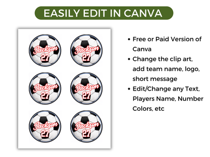 Editable Soccer Name Tags Template