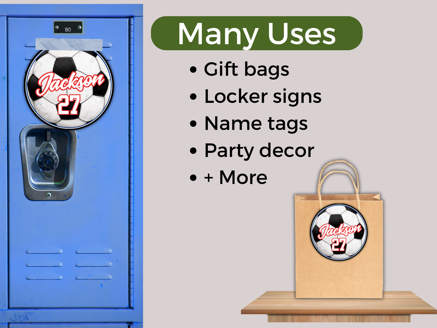 Editable Soccer Name Tags Template