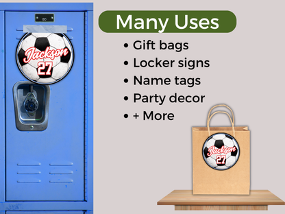 Editable Soccer Name Tags Template