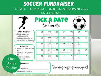 Editable Soccer Pick A Date