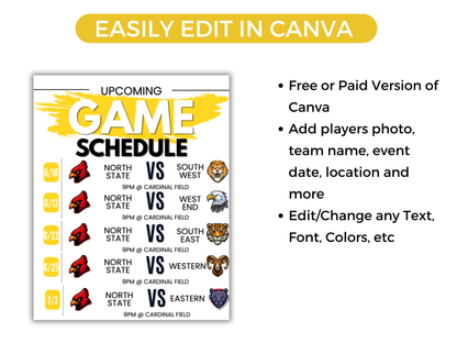 Soccer Schedule Template