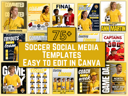 Soccer Social Media Templates Bundle