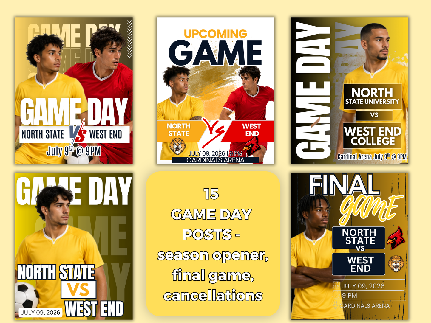 Soccer Social Media Templates Bundle