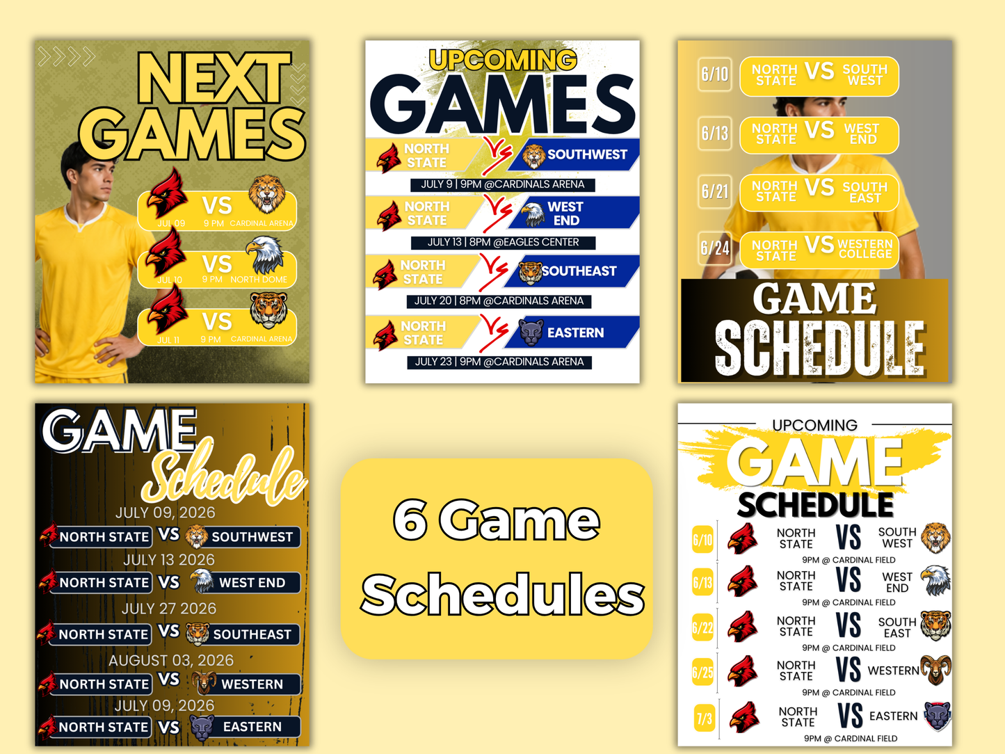 Soccer Social Media Templates Bundle