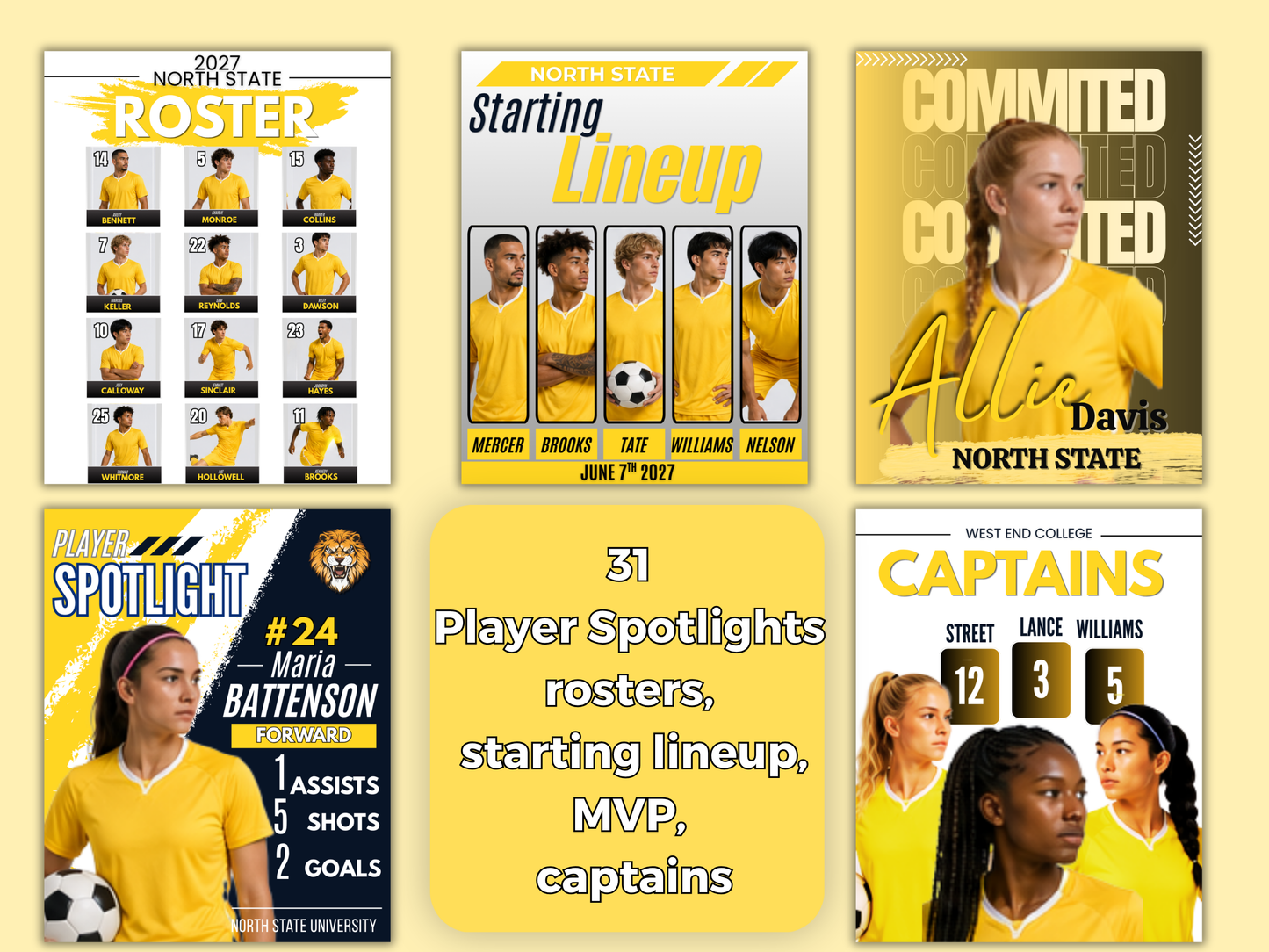 Soccer Social Media Templates Bundle