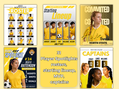 Soccer Social Media Templates Bundle