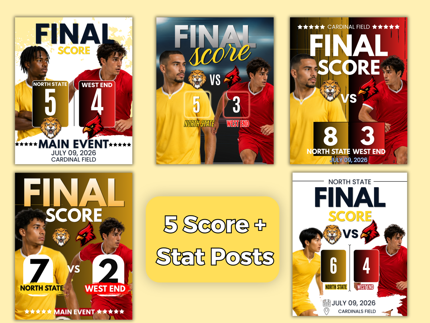 Soccer Social Media Templates Bundle