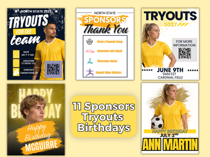 Soccer Social Media Templates Bundle
