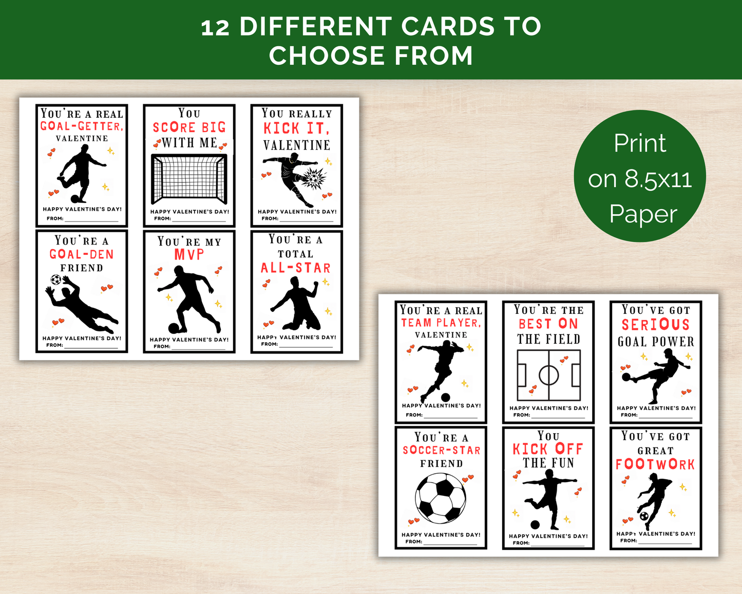 Soccer Valentine Cards