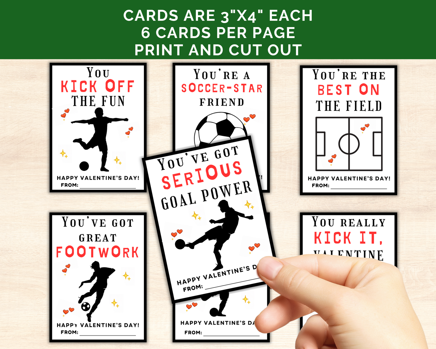 Soccer Valentine Cards