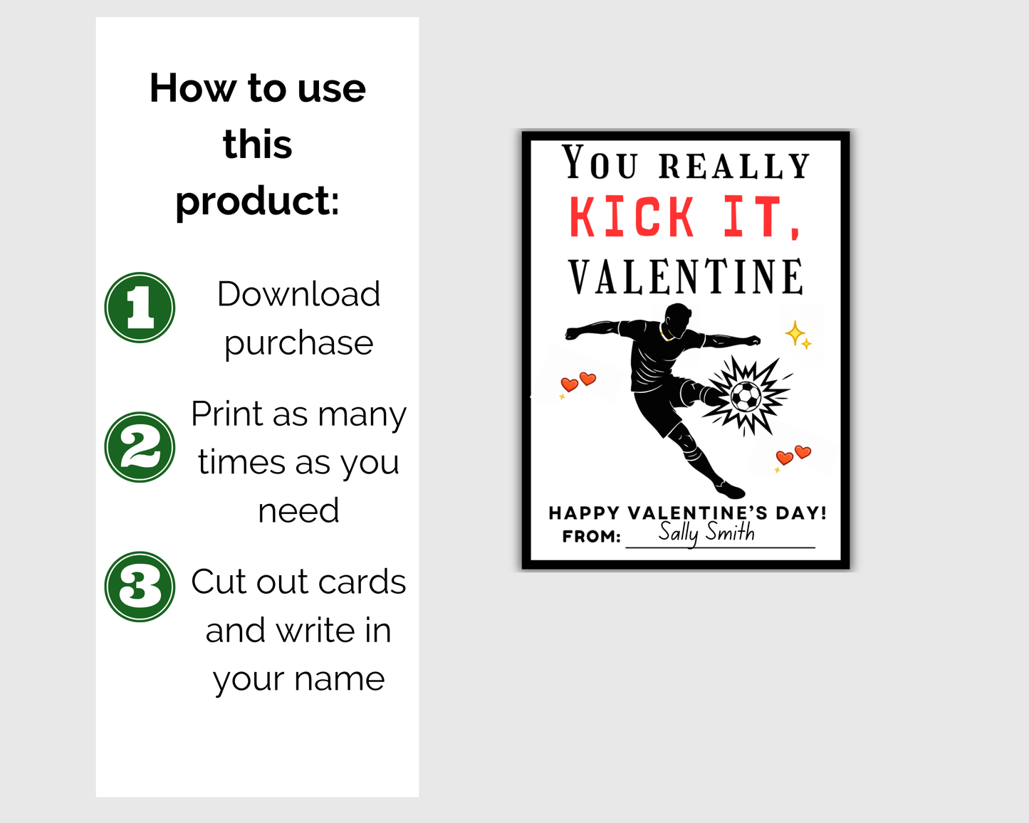 Soccer Valentine Cards