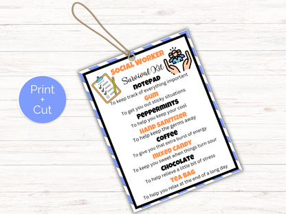 Editable Social Worker Survival Kit Gift