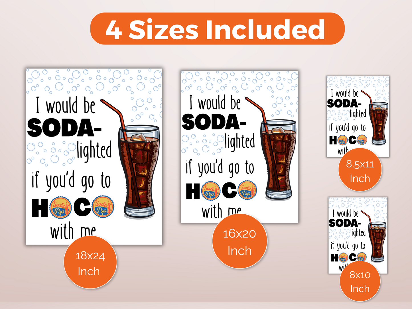 Printable Soda Homecoming Proposal Sign