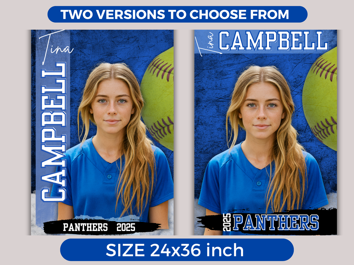 Editable Senior Softball Banner Template