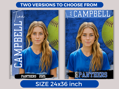 Editable Senior Softball Banner Template