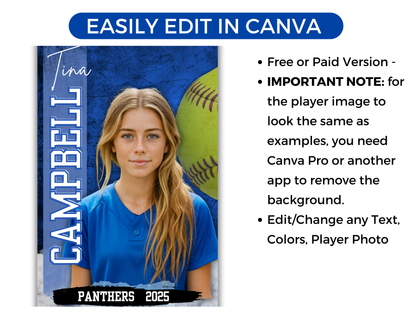 Editable Senior Softball Banner Template