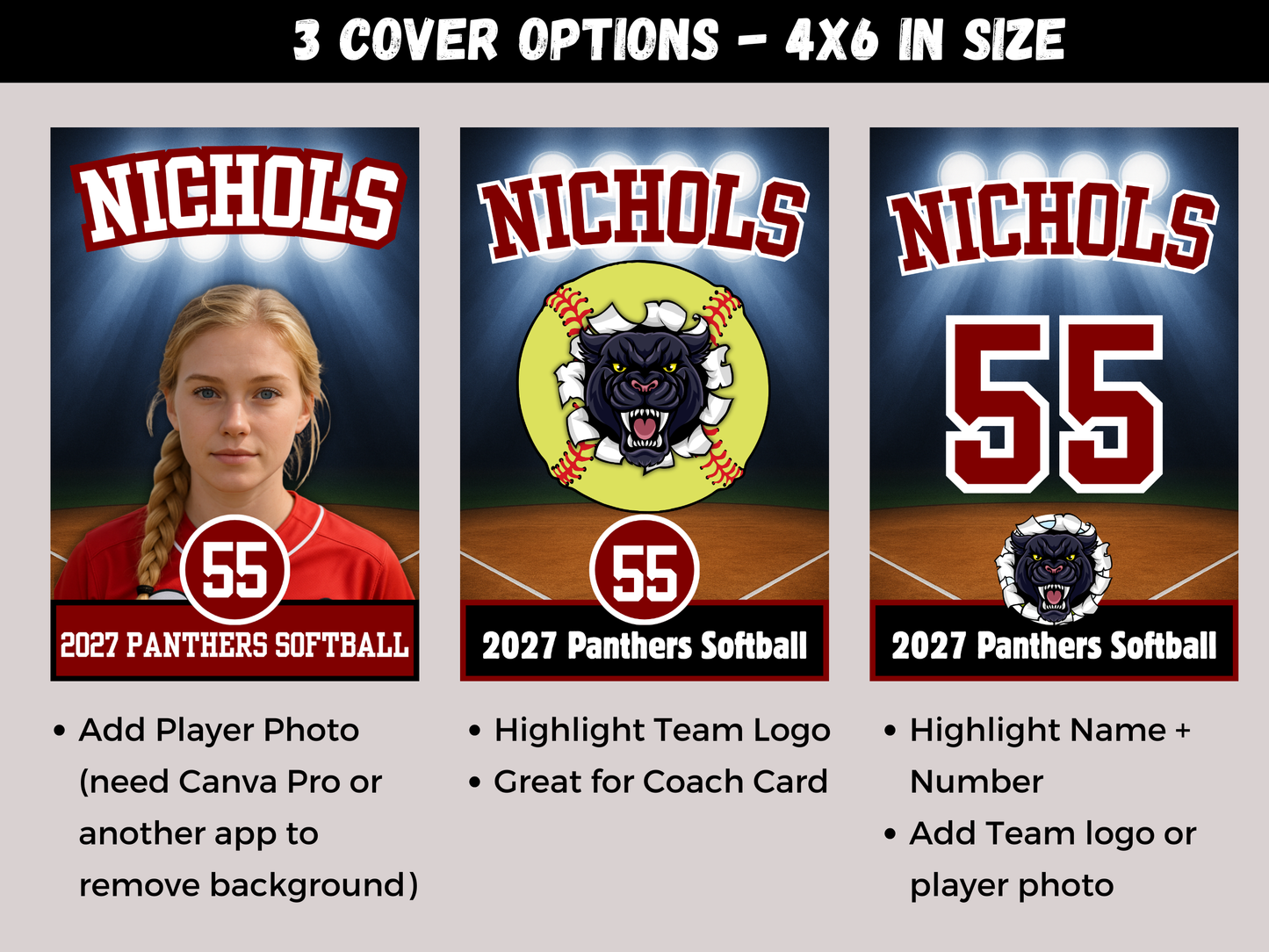 Softball Team Roster Lanyard Template