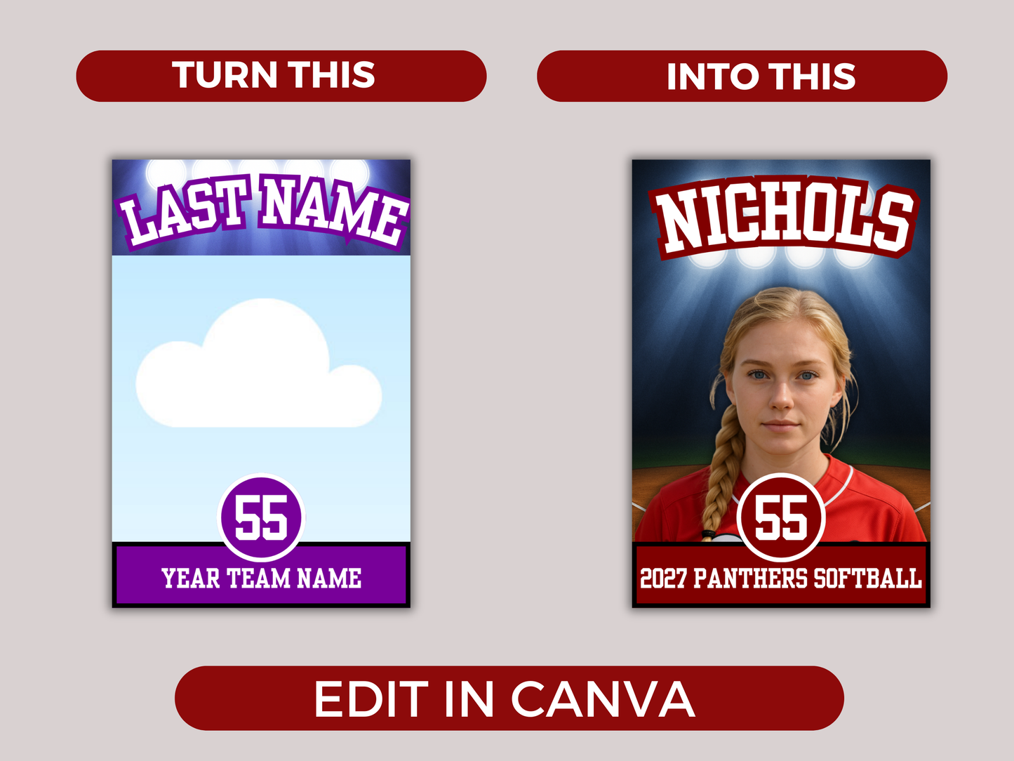Softball Team Roster Lanyard Template