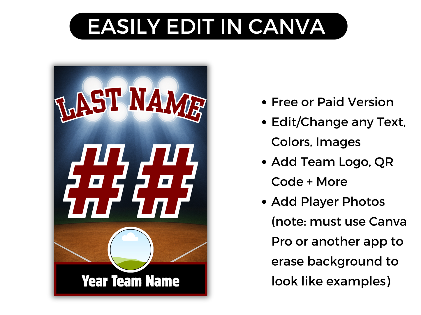 Softball Team Roster Lanyard Template