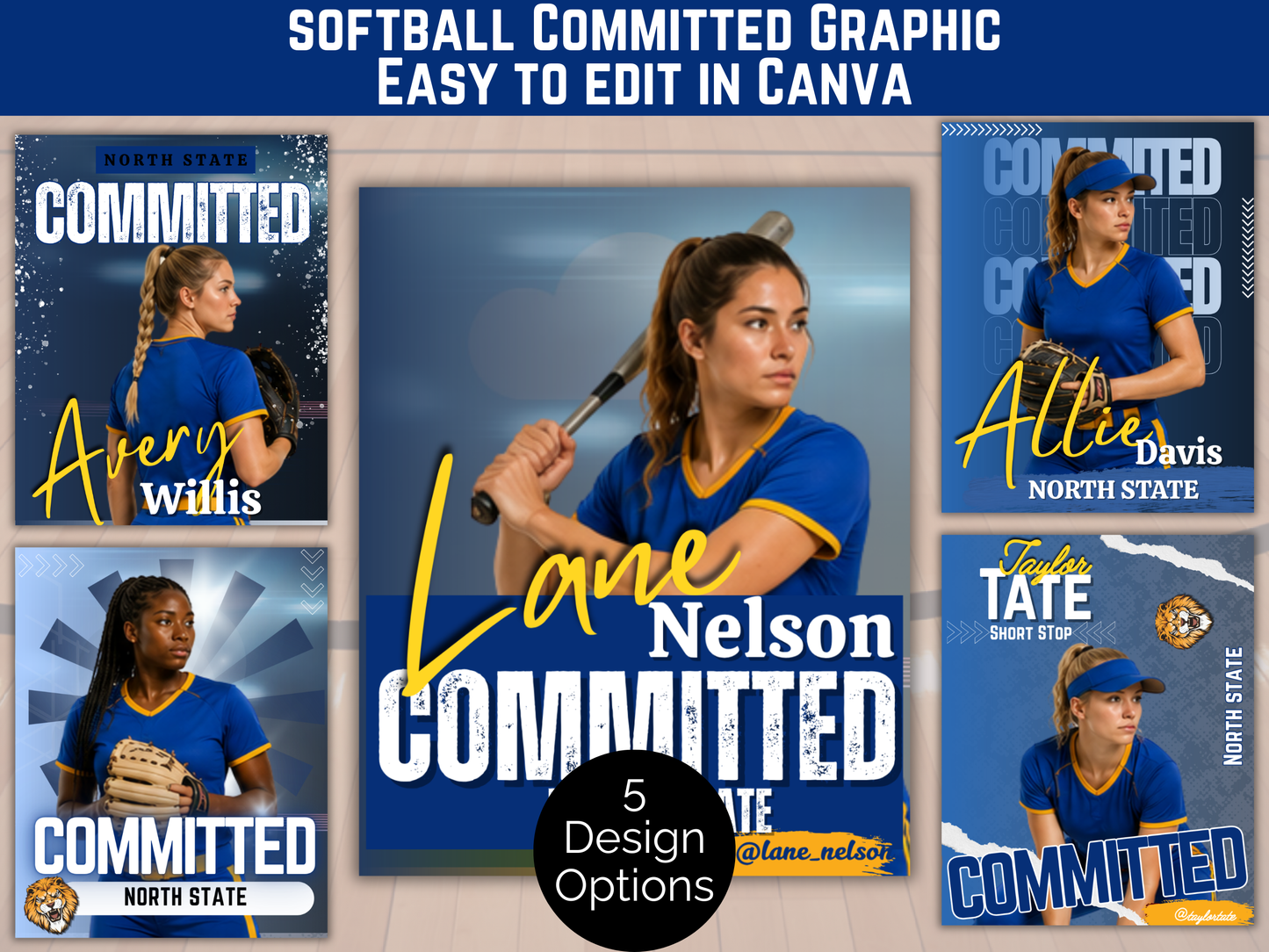 Softball Committed Poster Template