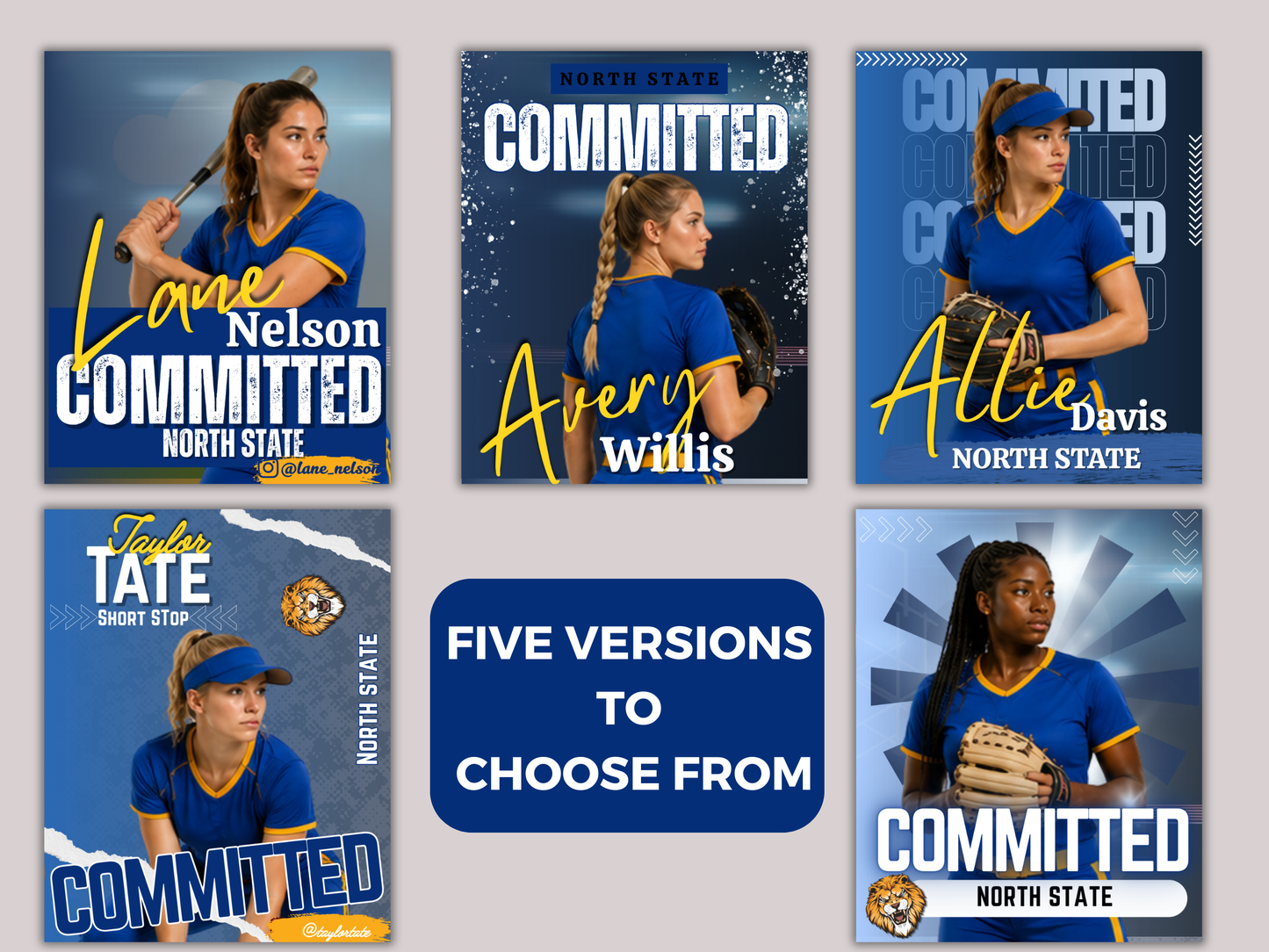 Softball Committed Poster Template
