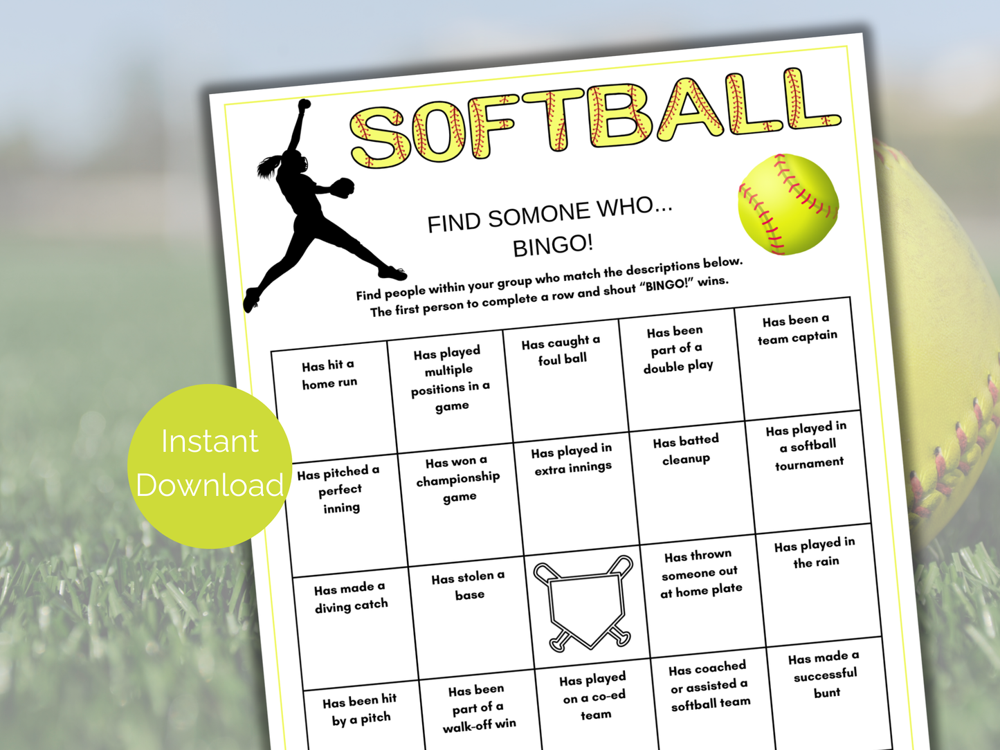 Softball Find Someone Who