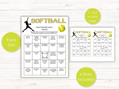 Softball Find Someone Who