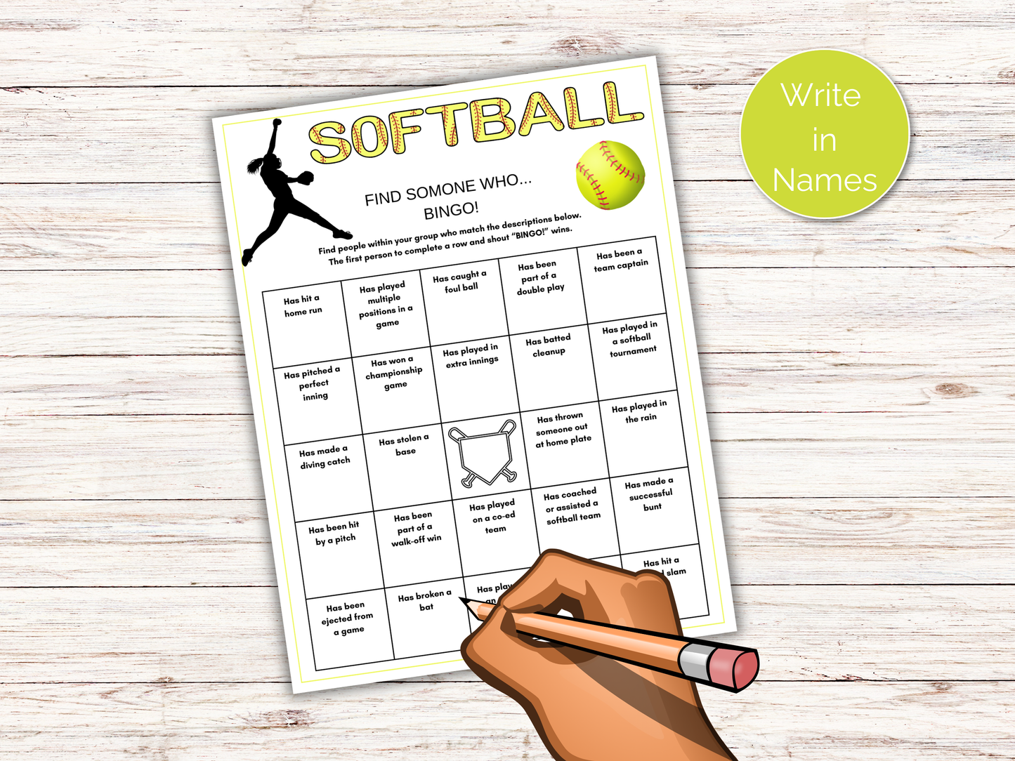 Softball Find Someone Who