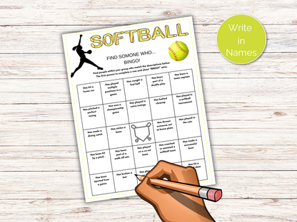Softball Find Someone Who