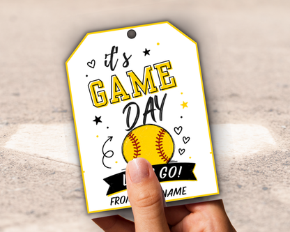Editable Softball Team Treat Tags