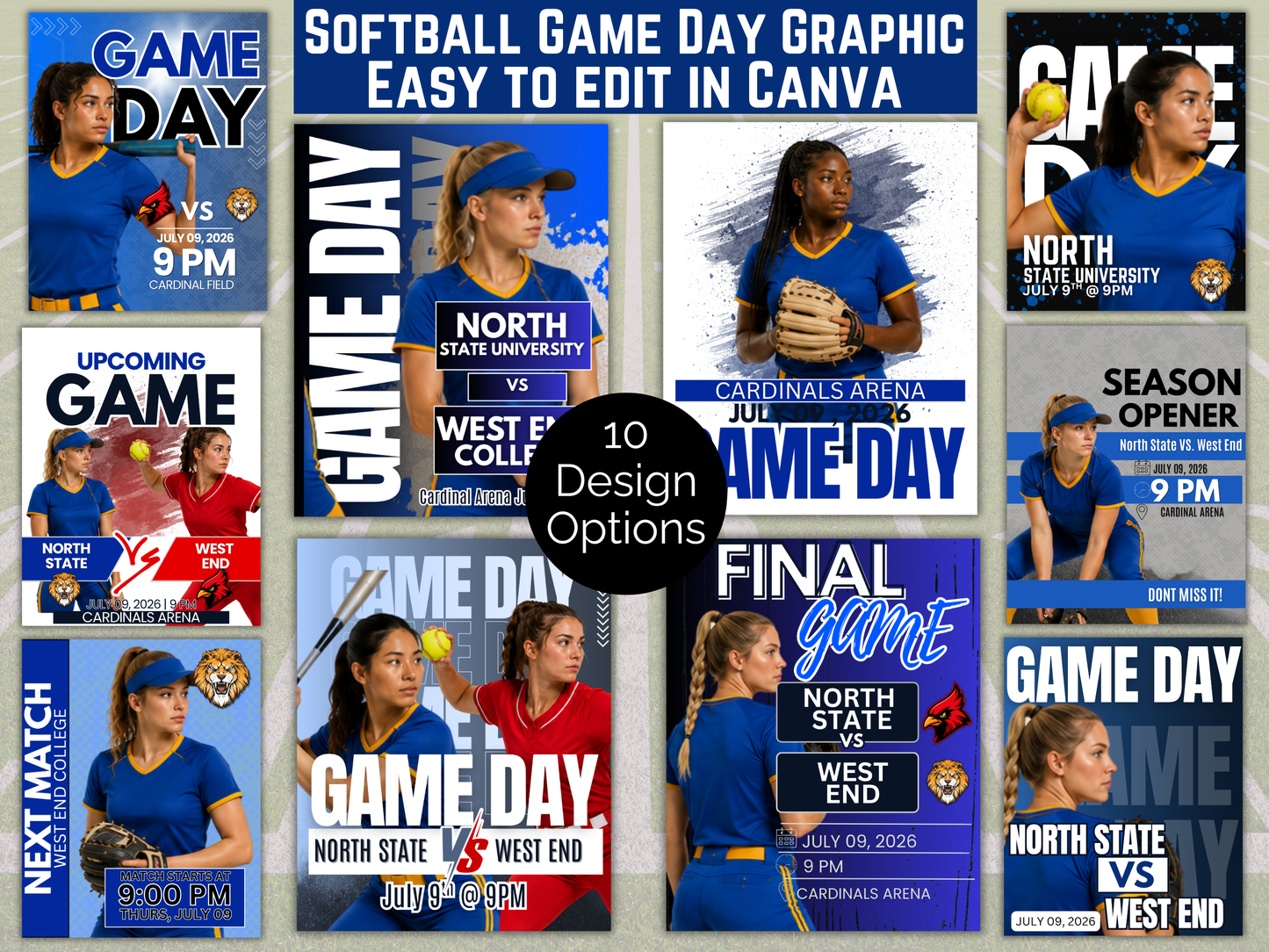 Softball Game Day Social Media Template