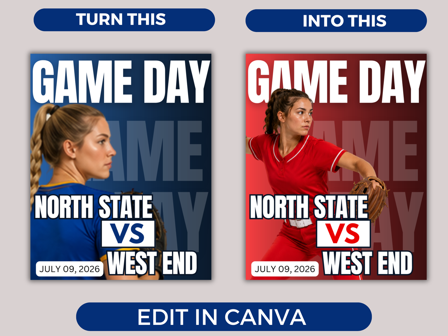 Softball Game Day Social Media Template