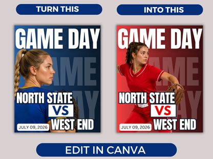 Softball Game Day Social Media Template