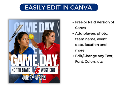 Softball Game Day Social Media Template