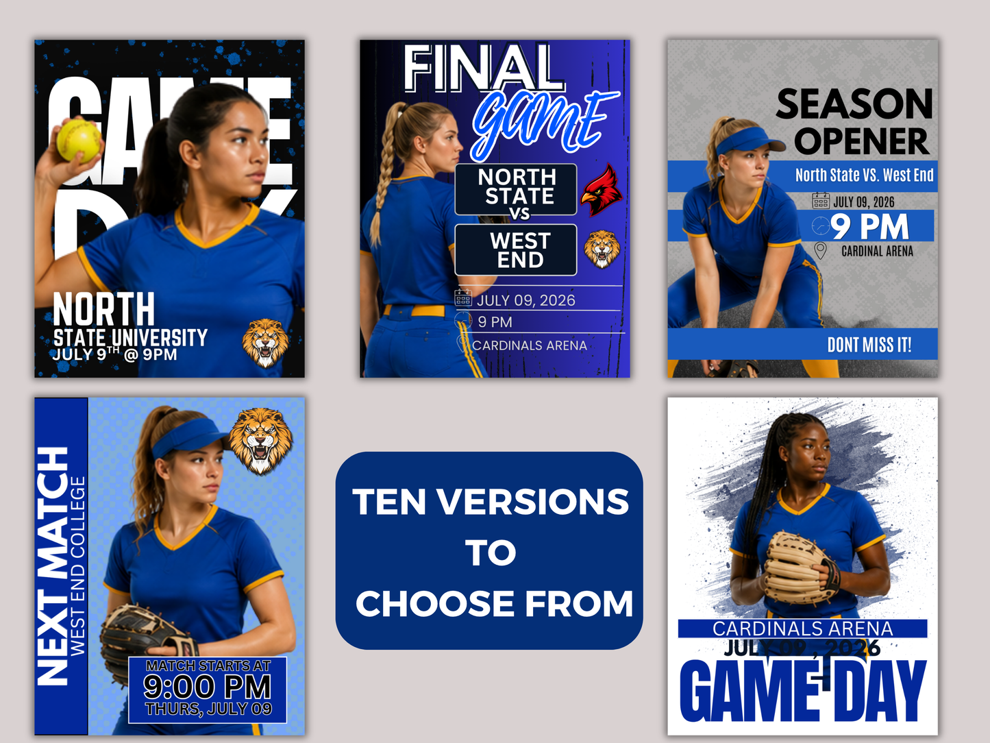 Softball Game Day Social Media Template