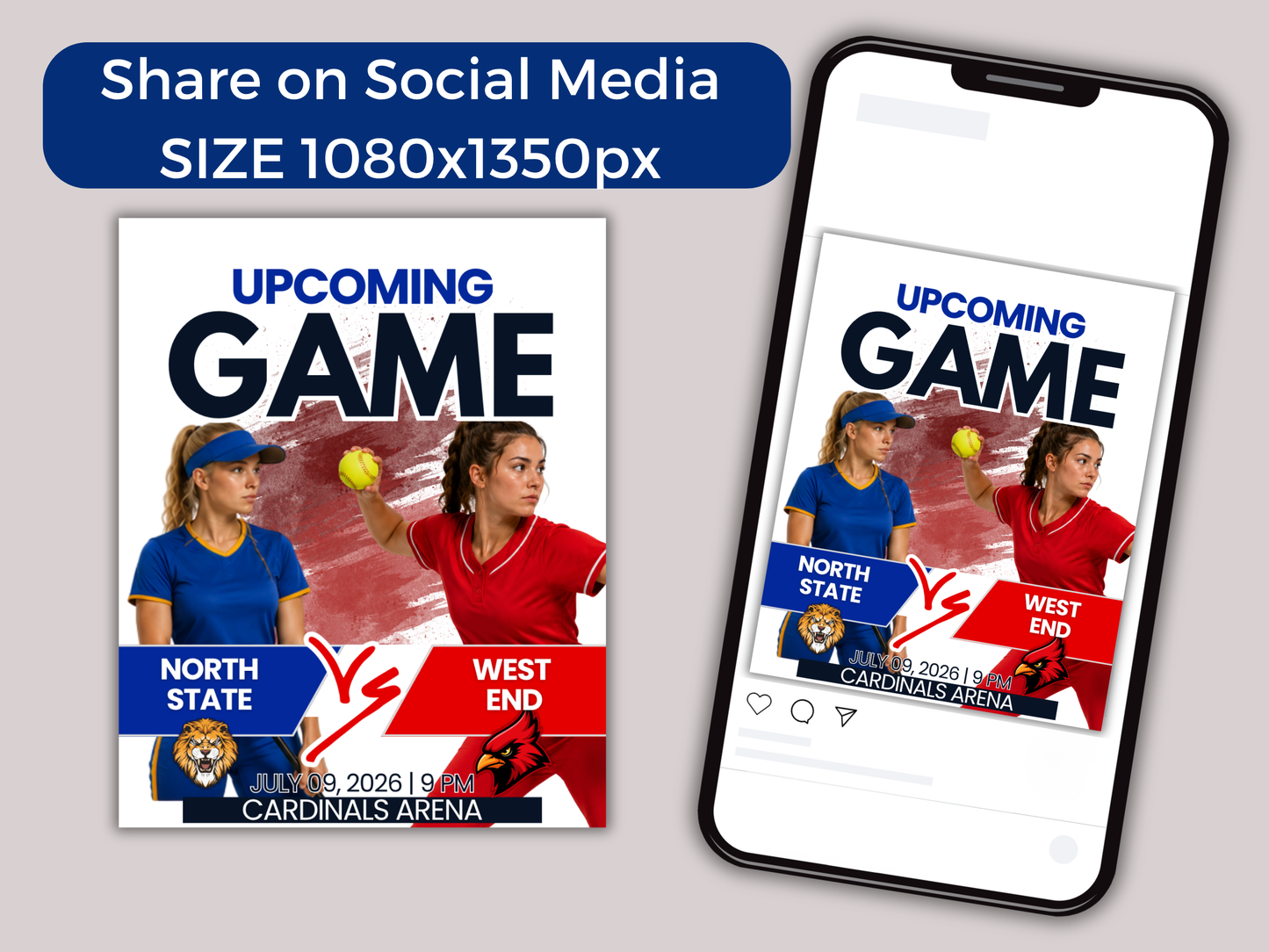 Softball Game Day Social Media Template